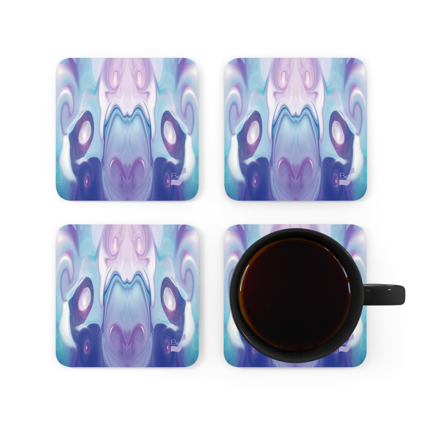 Space Elephant BeSculpt Kids Corkwood Coaster Set of 4 - 2