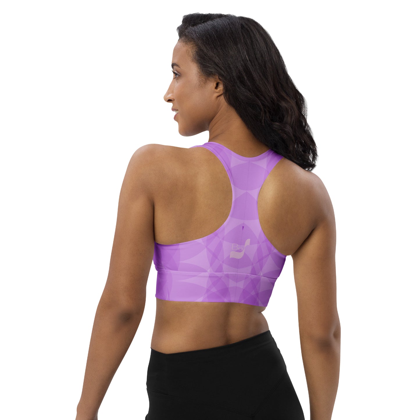 Lavender Soft Circles BeSculpt Women Longline Sports Bra