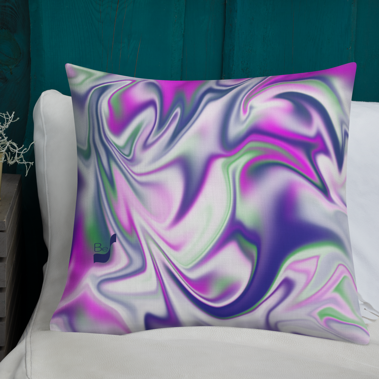 Burst BeSculpt Throw Pillow R (Fabric with a linen feel)