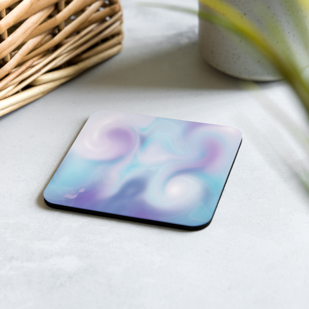 Swirling BeSculpt Cork-back Coaster R