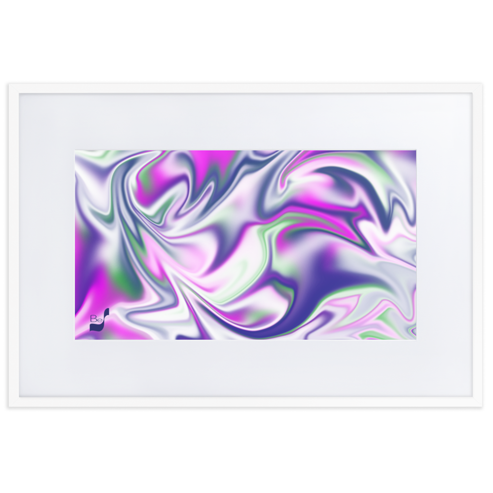 Burst BeSculpt Abstract Art with Matboard Framed R