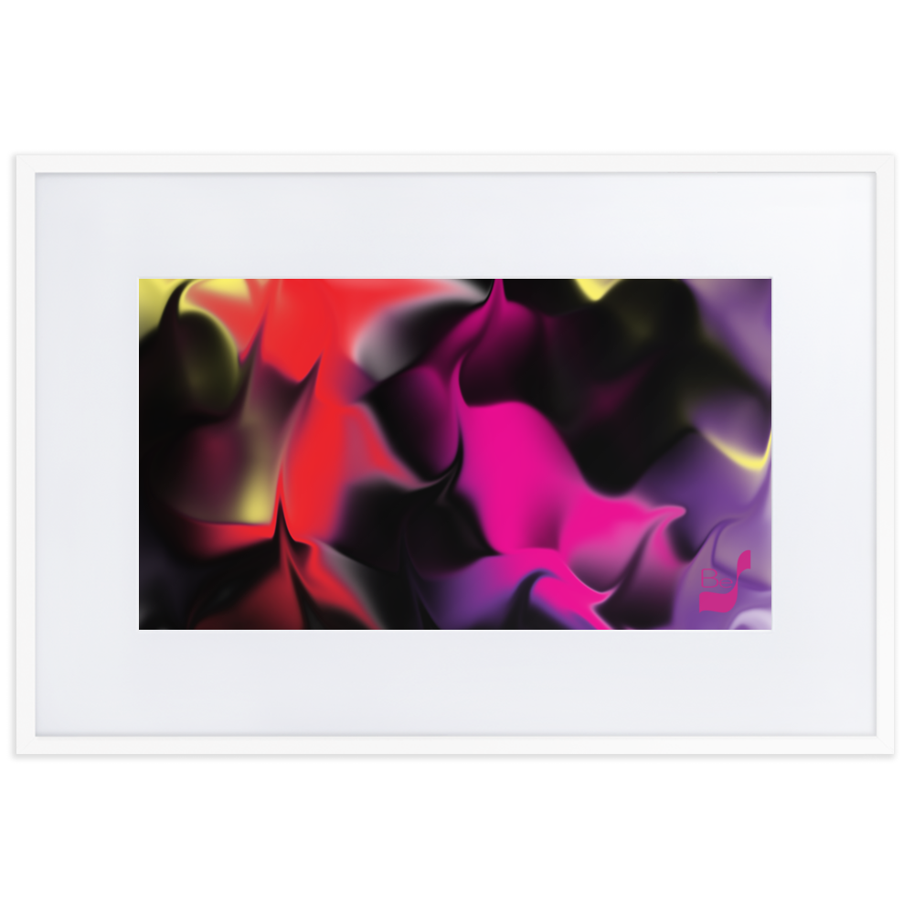 Sway BeSculpt Abstract Wall Art with White Matboard Framed