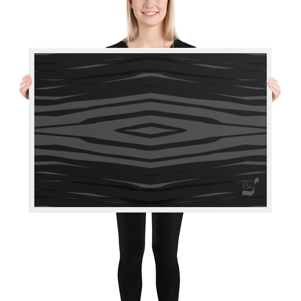 Black H Stripes BeSculpt Abstract Art Framed 2