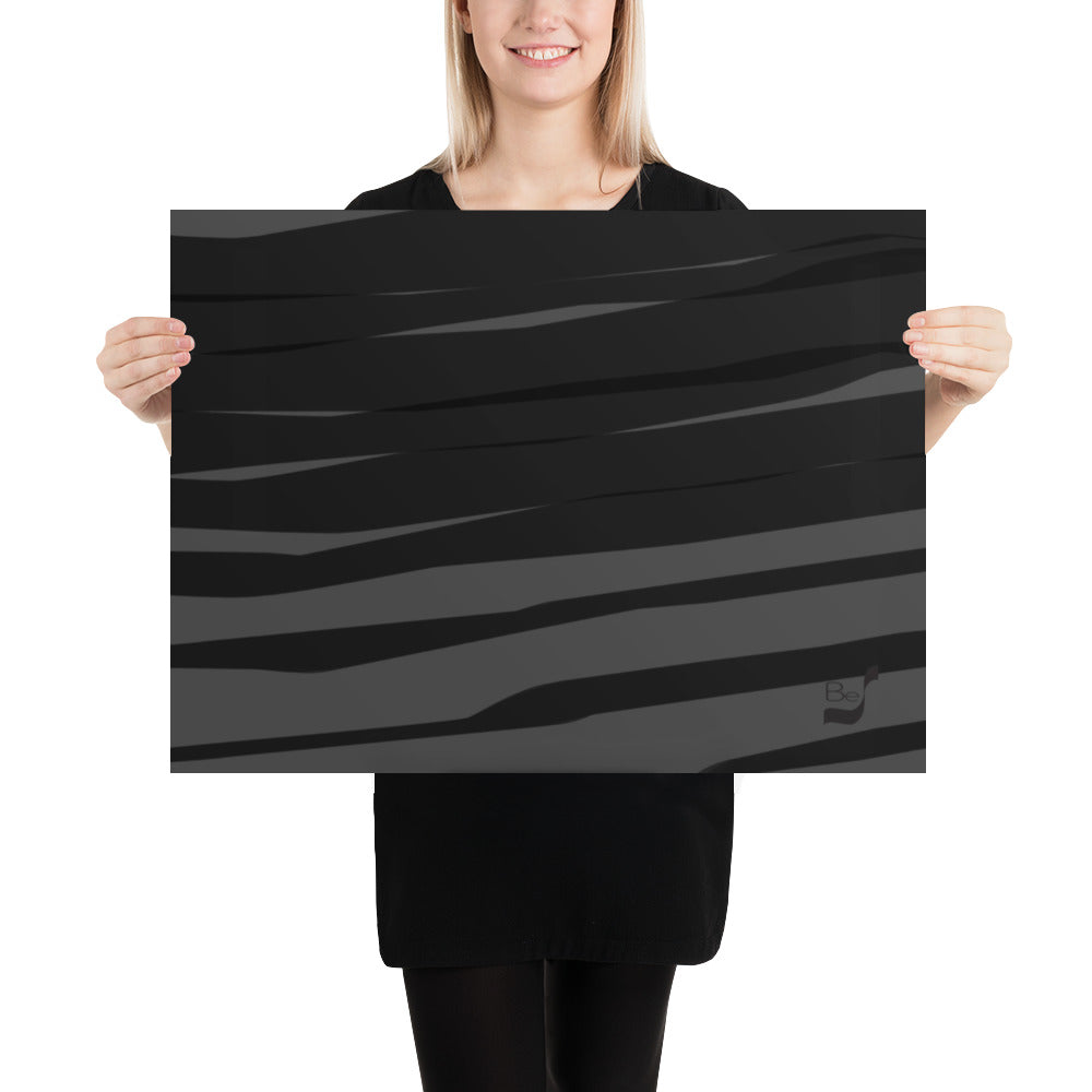 Black H Stripes BeSculpt Abstract Art Print