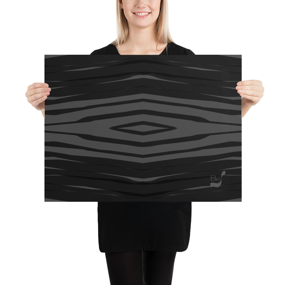 Black H Stripes BeSculpt Abstract Art Print 2