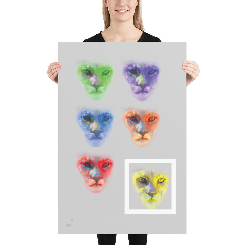 Mountain Lion-Split BeSculpt Photo-Art Print