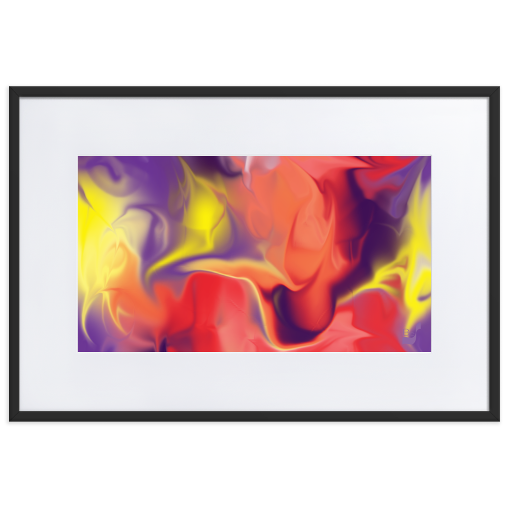 Airless BeSculpt Abstract Art with Matboard Framed