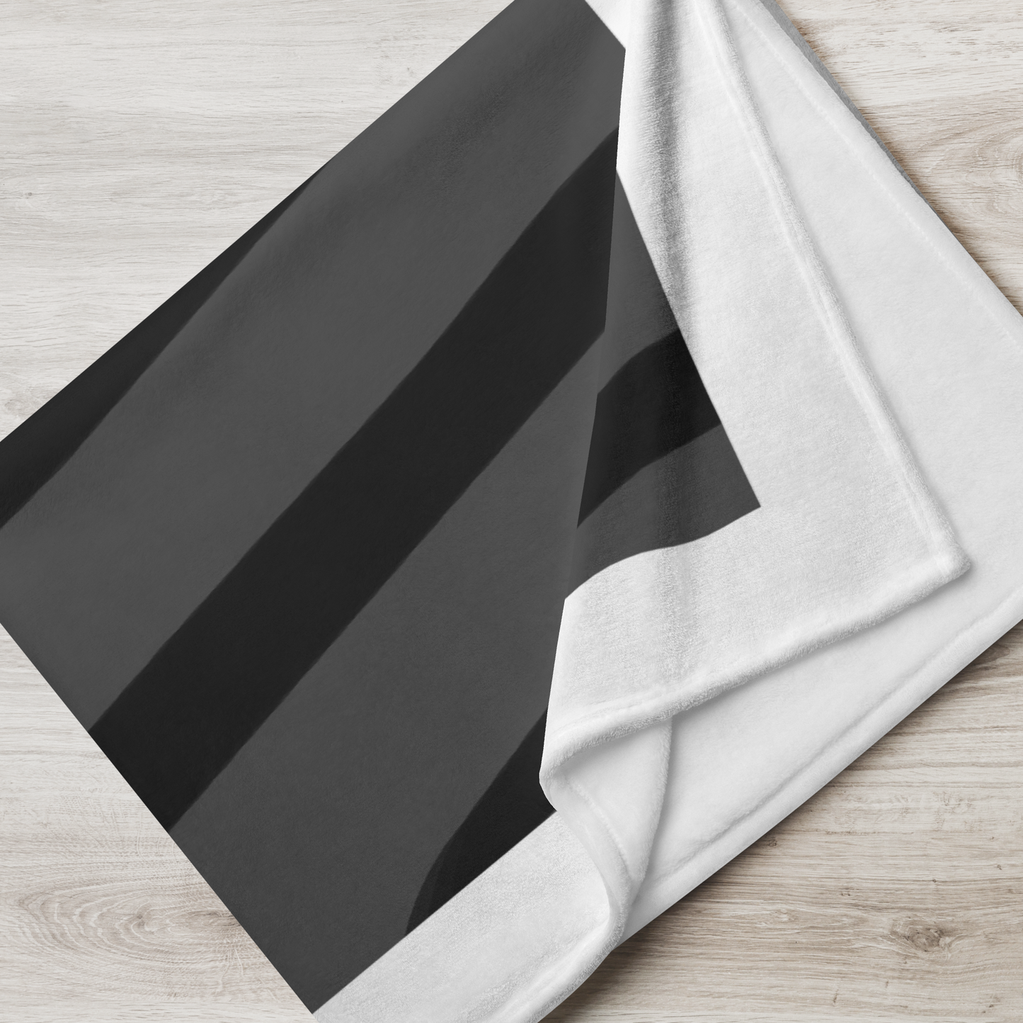 Black H Stripes BeSculpt Throw Blanket White Trimmed