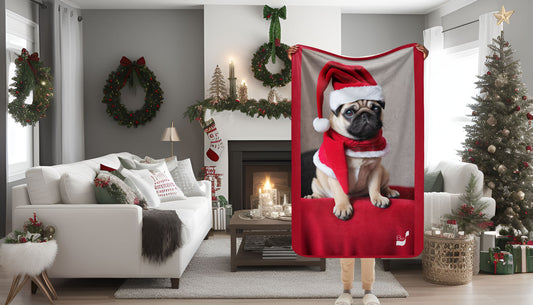 Enchanting Pug BeSculpt Sherpa Throw Blanket