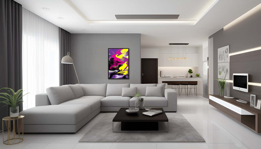 Elevate Your Space with the Captivating 'Rising Bud' BeSculpt Abstract Wall Art Framed
