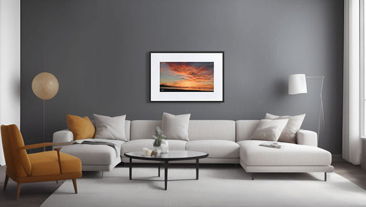 Dawn BeSculpt Photo-Art Seascape with Matboard Framed