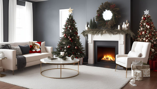 Feline Santa BeSculpt Throw Pillow