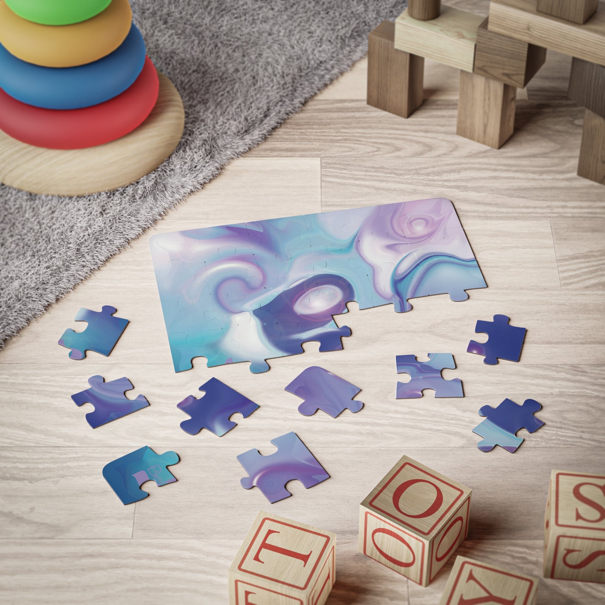 Space Elephant BeSculpt Kids Ages 3-5 Year Old Puzzle 30-Pieces Reversed Image