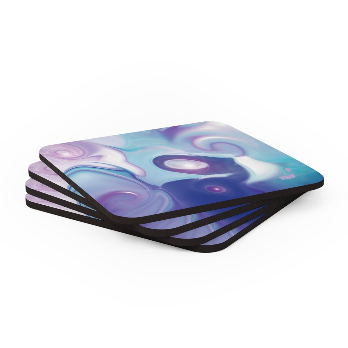 Space Elephant BeSculpt Kids Abstract Art Corkwood Coaster Set of 4