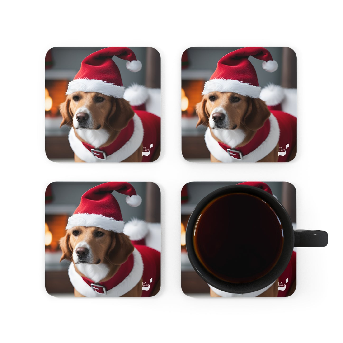 Ho-Ho-Hound  BeSculpt Art Corkwood Coaster Set of 4