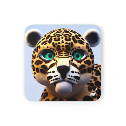 Kissable Leopard BeSculpt Art Corkwood Coaster Set of 4