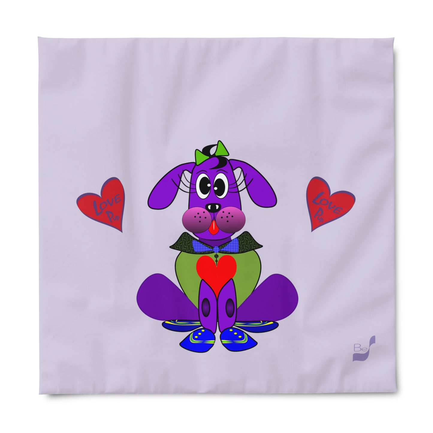 Love Pup 1 Purple BeSculpt Kids Duvet Cover