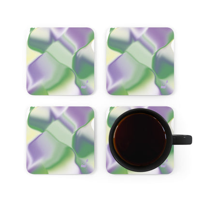 Ribbons BeSculpt Abstract Art Corkwood Coaster Set of 4