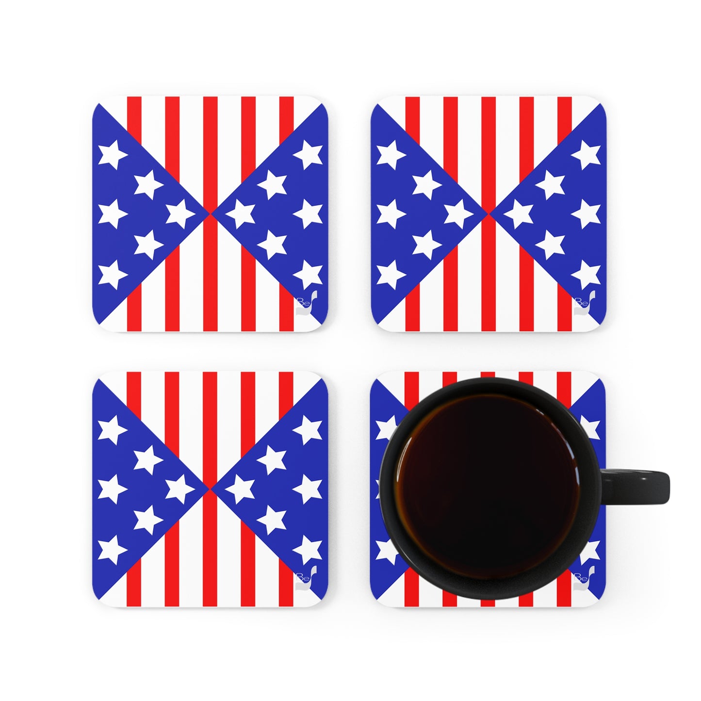 USA BeSculpt Art Corkwood Coaster Set of 4 - Limited Edition