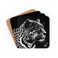 Black Leopard BeSculpt Art Corkwood Coaster Set of 4