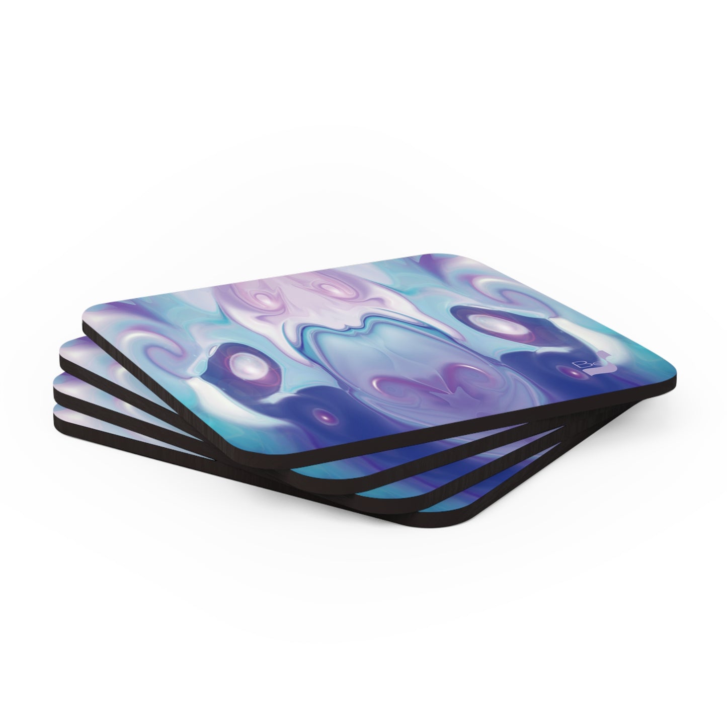 Space Elephant BeSculpt Kids Abstract Art Corkwood Coaster Set of 4 -2 Image