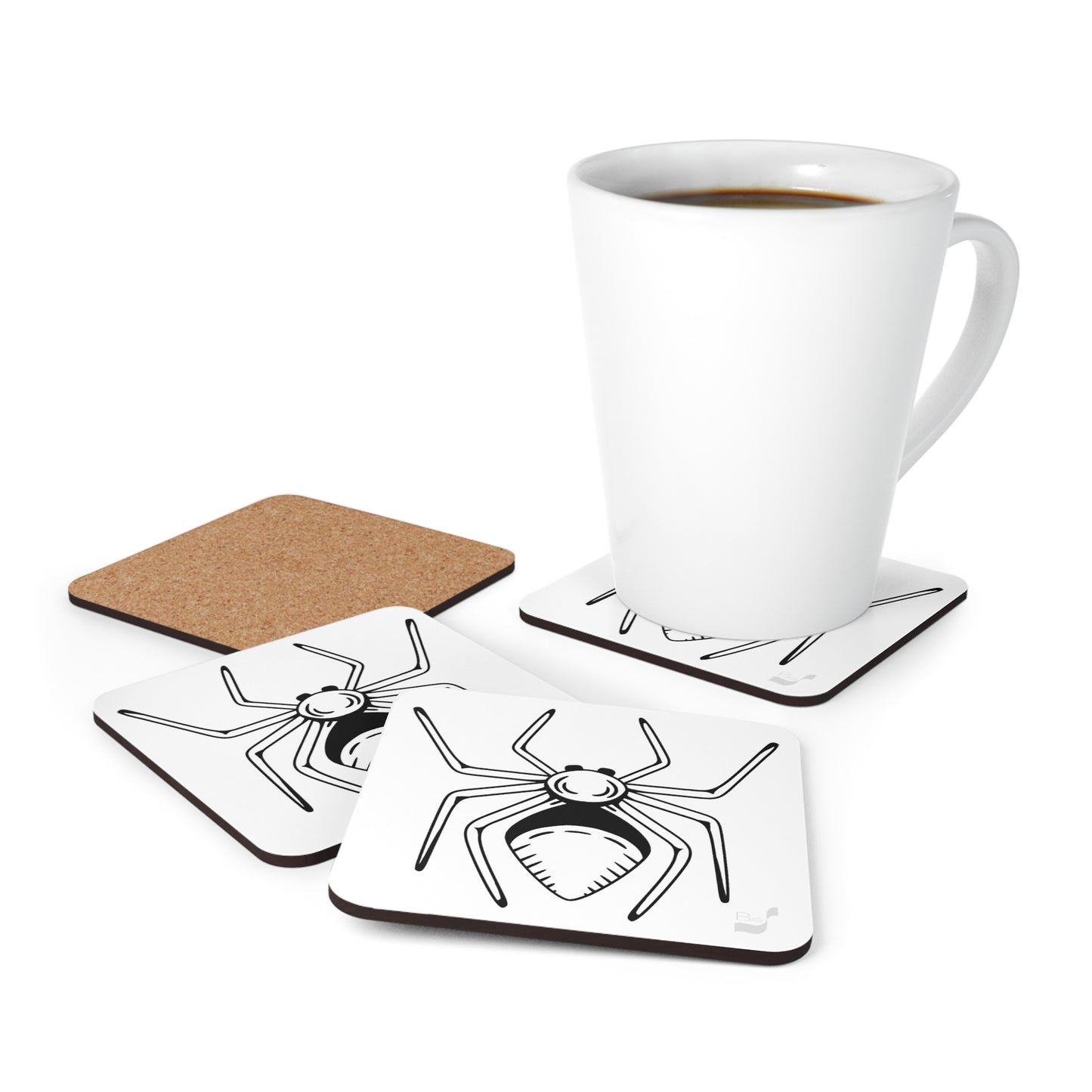 Spider BeSculpt Art Corkwood Coaster Set of 4