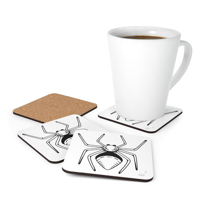 Spider BeSculpt Art Corkwood Coaster Set of 4