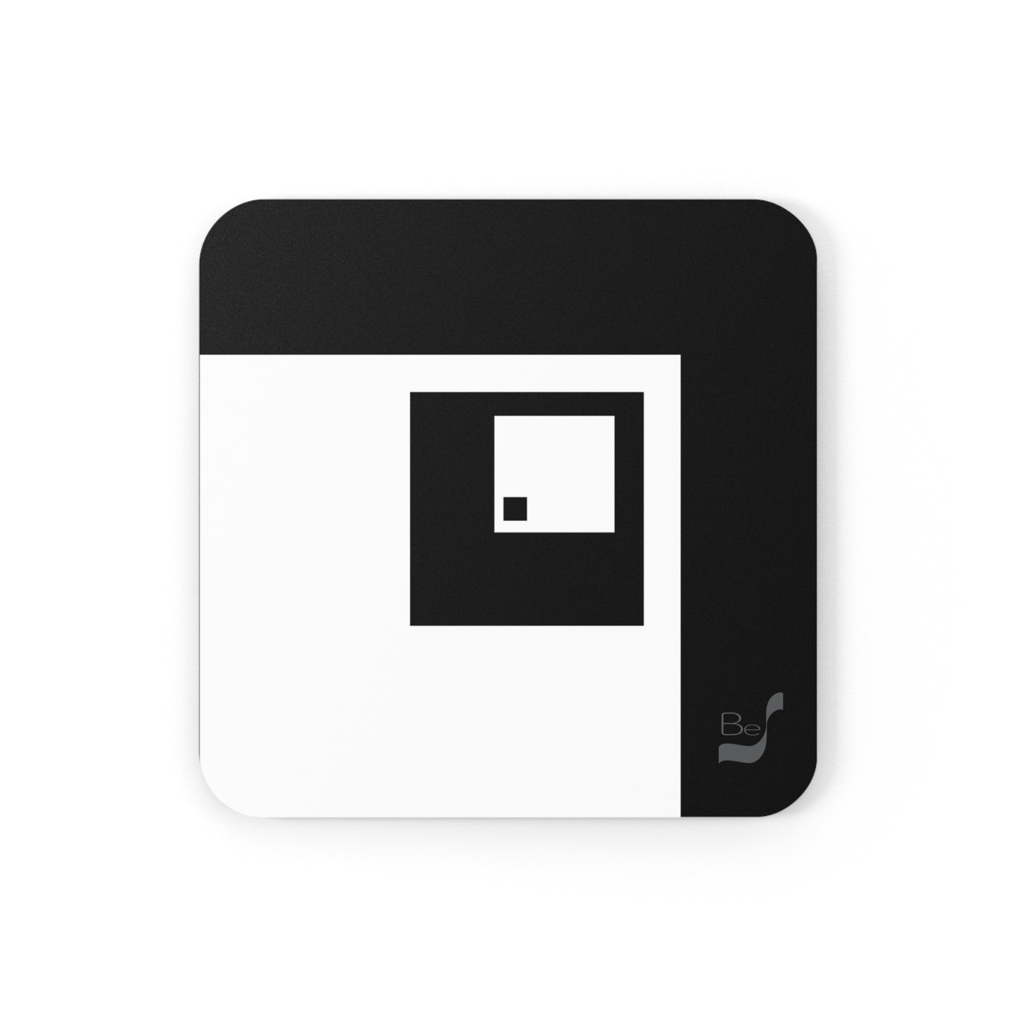 Black & White Squares BeSculpt Corkwood Coaster Set of 4