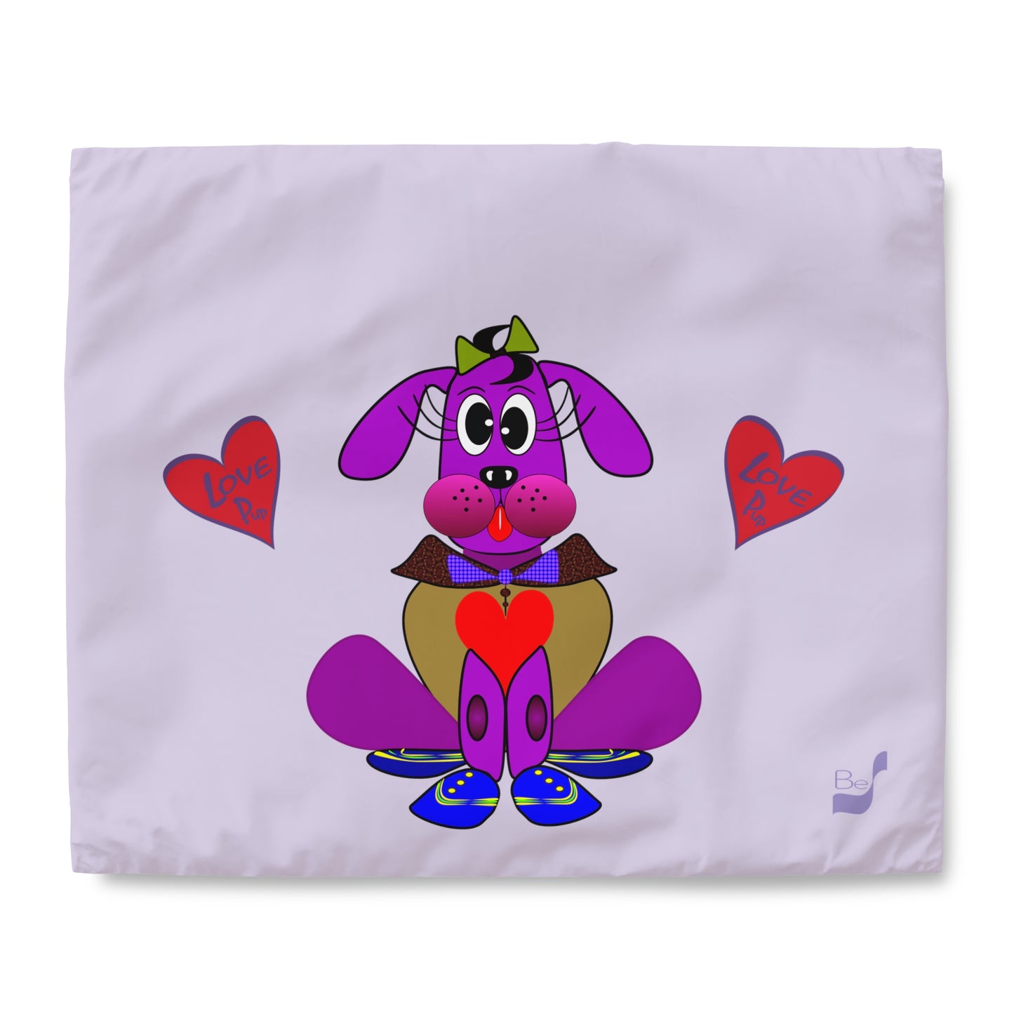 Love Pup 3 Violet BeSculpt Kids Duvet Cover