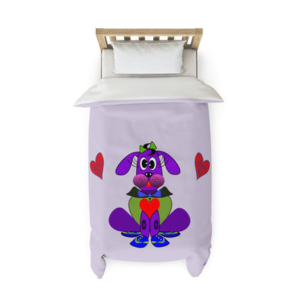 Love Pup 1 Purple BeSculpt Kids Duvet Cover