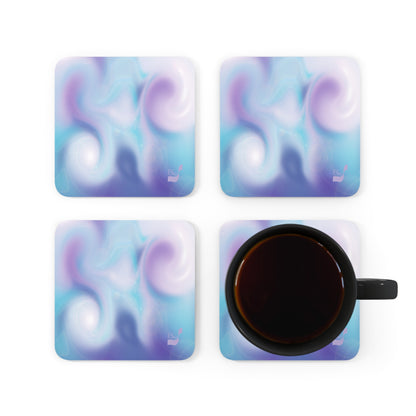 Swirling BeSculpt Corkwood Coaster Set of 4