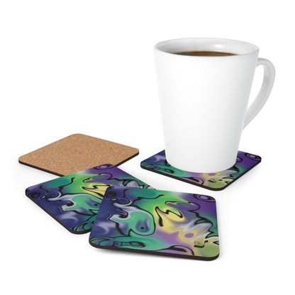 Masquerade BeSculpt Corkwood Coaster Set of 4 Eco-friendly