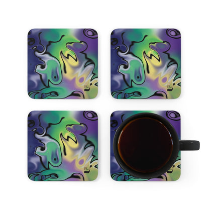 Masquerade BeSculpt Corkwood Coaster Set of 4