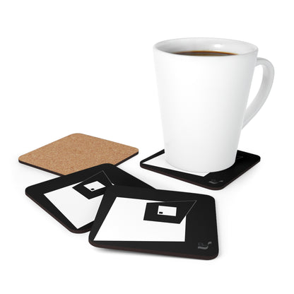 Black & White Squares-Angles BeSculpt Corkwood Coaster Set of 4