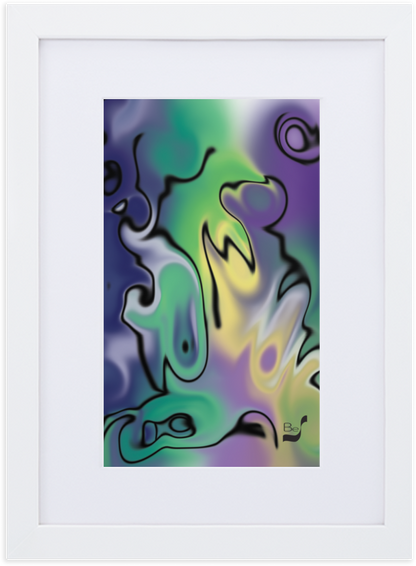 Masquerade BeSculpt Abstract Art with Matboard Framed