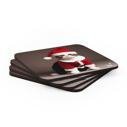 Santa Whiskers  BeSculpt Art Corkwood Coaster Set of 4