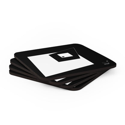 Black & White Squares-Angles BeSculpt Corkwood Coaster Set of 4