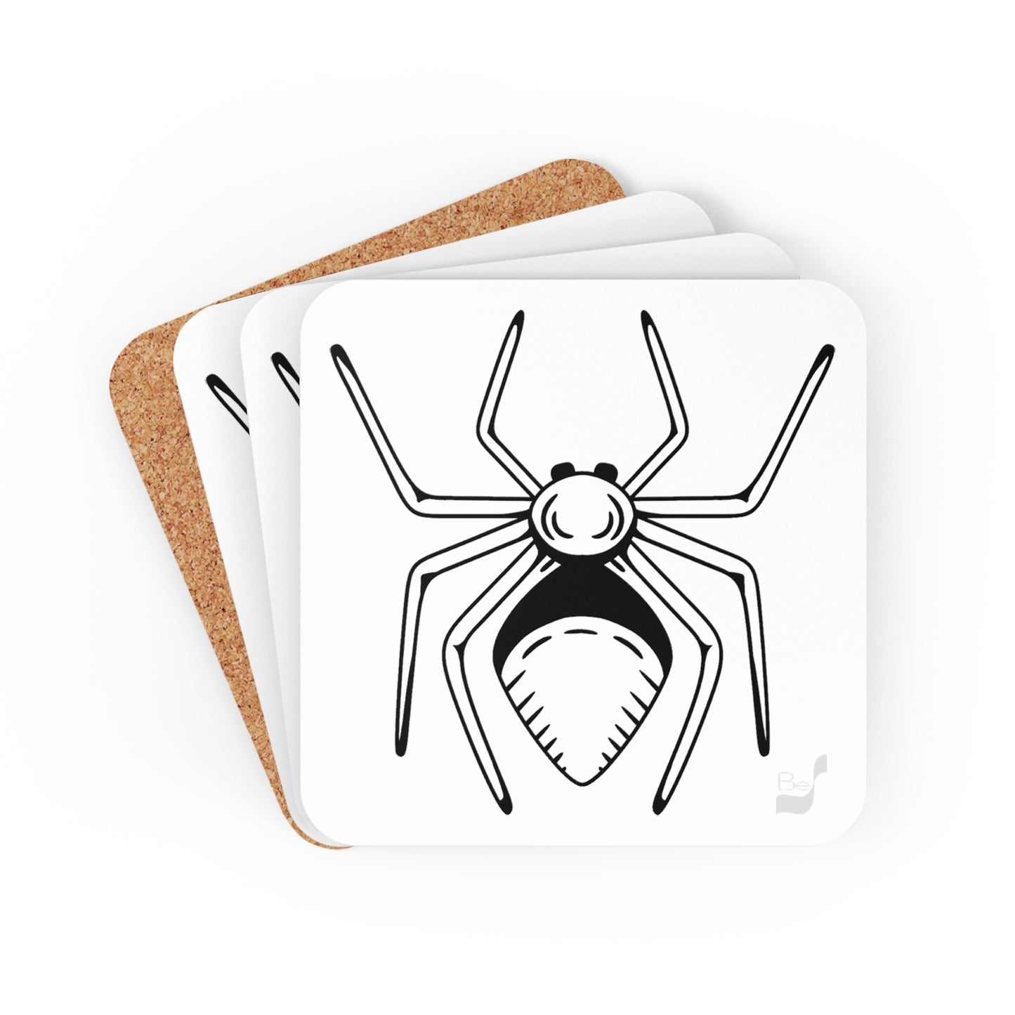 Spider BeSculpt Art Corkwood Coaster Set of 4