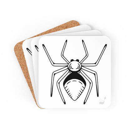 Spider BeSculpt Art Corkwood Coaster Set of 4