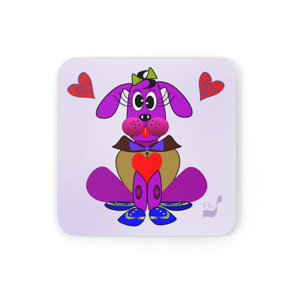 Love Pup Violet 3 BeSculpt Kids Corkwood Coaster Set of 4