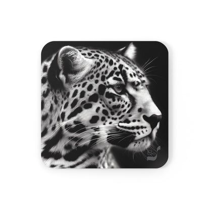 Leopard BeSculpt Art Corkwood Coaster Set of 4