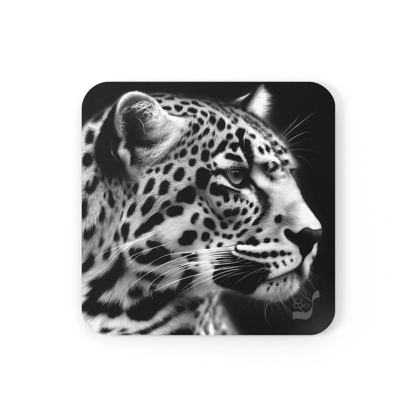 Leopard BeSculpt Art Corkwood Coaster Set of 4