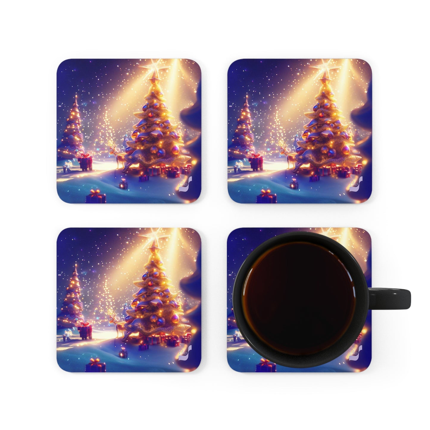 Sparkle  BeSculpt Art Corkwood Coaster Set of 4