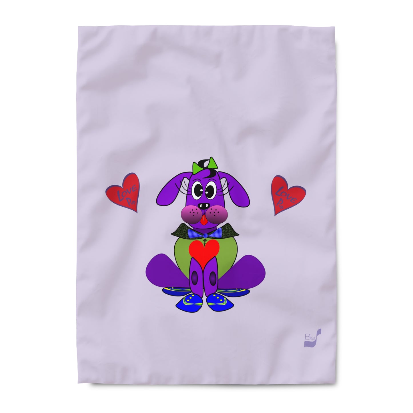 Love Pup 1 Purple BeSculpt Kids Duvet Cover