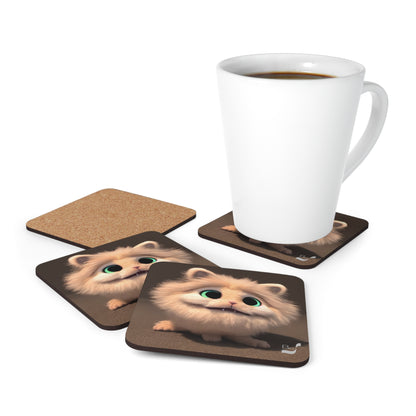 Fluffy BeSculpt Art Corkwood Coaster Set of 4