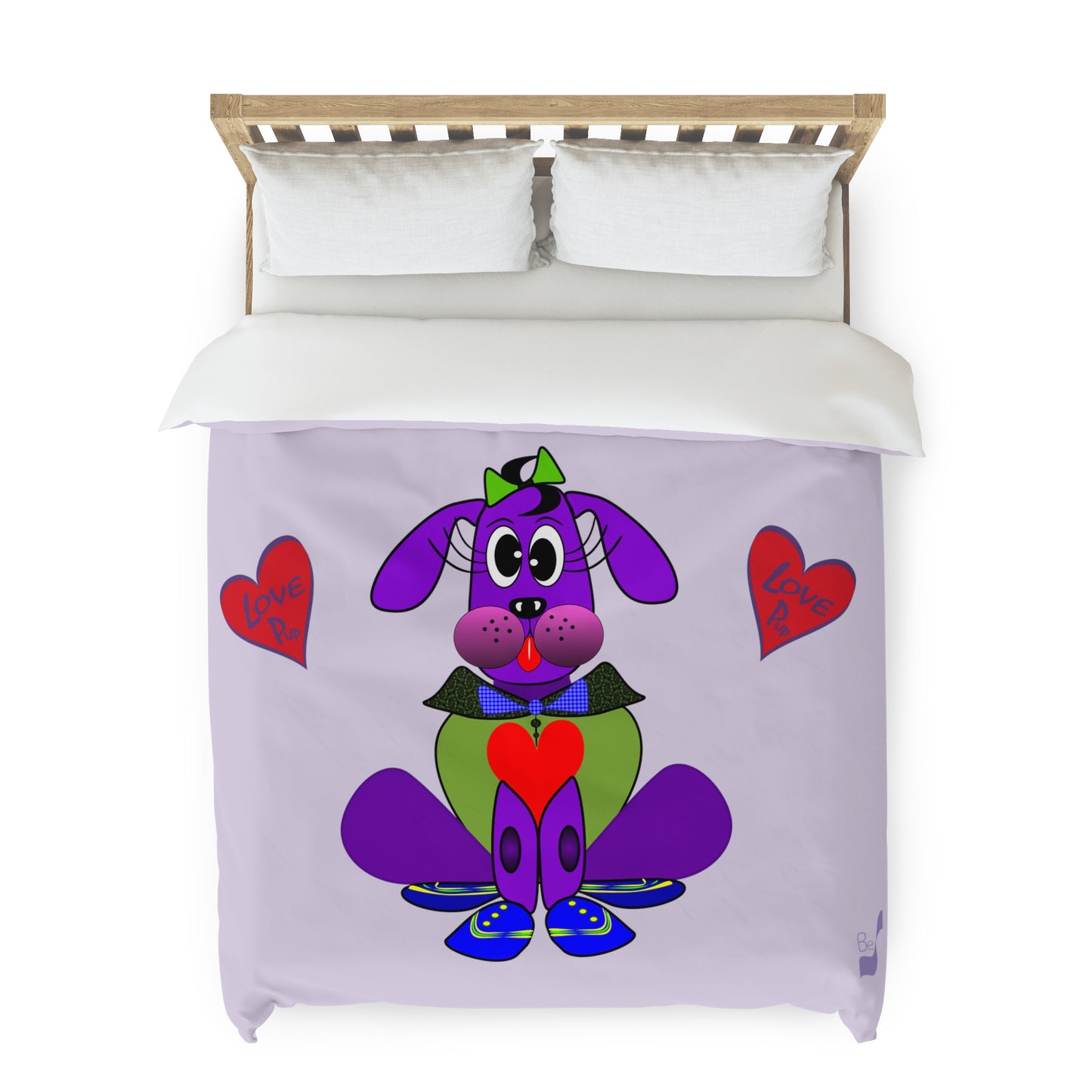 Love Pup 1 Purple BeSculpt Kids Duvet Cover