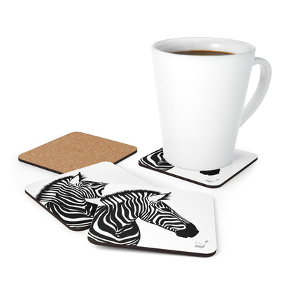 Zebra # 1 BeSculpt Corkwood Coaster Set of 4