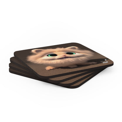 Fluffy BeSculpt Art Corkwood Coaster Set of 4