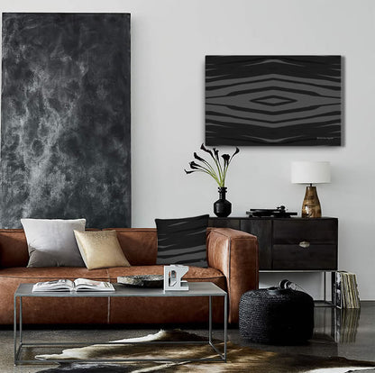 Black H Stripes BeSculpt Abstract Art on Metal 2