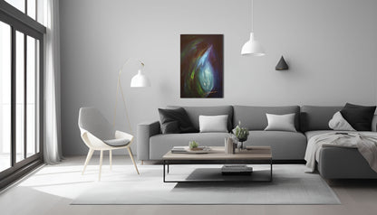 Holding On - Resilient Bird Abstract Painting for Luxurious Spaces - 24"x36